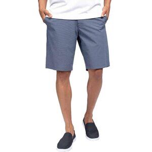 Travis Mathew Men's Blue Gray Striped Polyester Blend Golf Shorts 10" Size 42